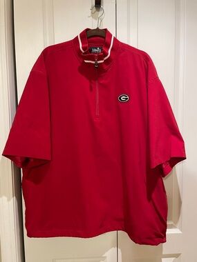 Ashworth Georgia Bulldog Short-Sleeve Quarter-Zip Weather System Pullover